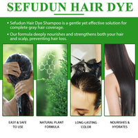 Generic 3-in-1 Herbal Hair Dye Shampoo, Natural Black Hair Color Solution for Women & Men, Herbal Hair Dye Shampoo Deeply Nourishing