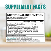 Vinco Advanced Oral Probiotics for Healthy Teeth, Gums, & Fresh Breath - Adults & Kids Immune Support for Ear, Sinus & Throat with BLIS K12 BLIS M18-100 Chewable Tablet - Fresh Mint - Made in The UK