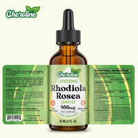 Liposomal Rhodiola Rosea 950MG, 9-in-1 Rhodiola Rosea Drops 240 ml, Rhodiola Root Extract Liquid, Vegan Adaptogenic Herb Supplement for Energy, Stress & Mood (Pack of 4)