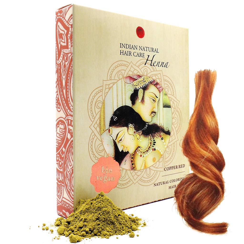 INDIAN NATURAL HAIR CARE Henna Powder - Red Hair Dye - Fresh and Pure Organic - 200g - Indian Natural Hair Care (Copper red, 200g)