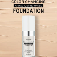 SHEBEEDO Color Changing Foundation,Seamless Tone-Matching,Long-Lasting Hydration Nourishment, Liquid Makeup Base Nude Face Cover Concealer Cream, Warm Skin Tone Moisturizing Cover, 30 mL(2Pcs)