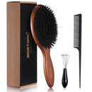 BESTOOL Hair Brush, Boar Bristle Hair Brush for Women Men Children, Beech Paddle Natural Boar Bristle Brush for Thin, Fine Hair, Improve Hair Texture (Beech)