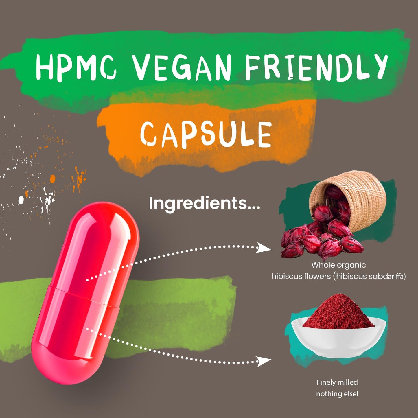 Organic Hibiscus Flower 700mg Capsules • 60 Capsule Tin by The Natural Health Market • Certified Organic