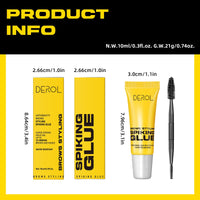 Eyebrows Styling Spiking Glue – Long-Lasting Glue for Brows & Edges 2 in 1 Eyebrow Gel, Strong Hold for Fluffy & Defined Brows, Eye Brow Setting Gel 10ml