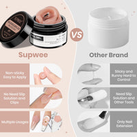SUPWEE Solid Builder Gel Nail 14g Nude Non-sticky 3D Sculpture Gel for Carving Patterns Decoration Nail Strengthen Soak Off Nail Art Salon Hom