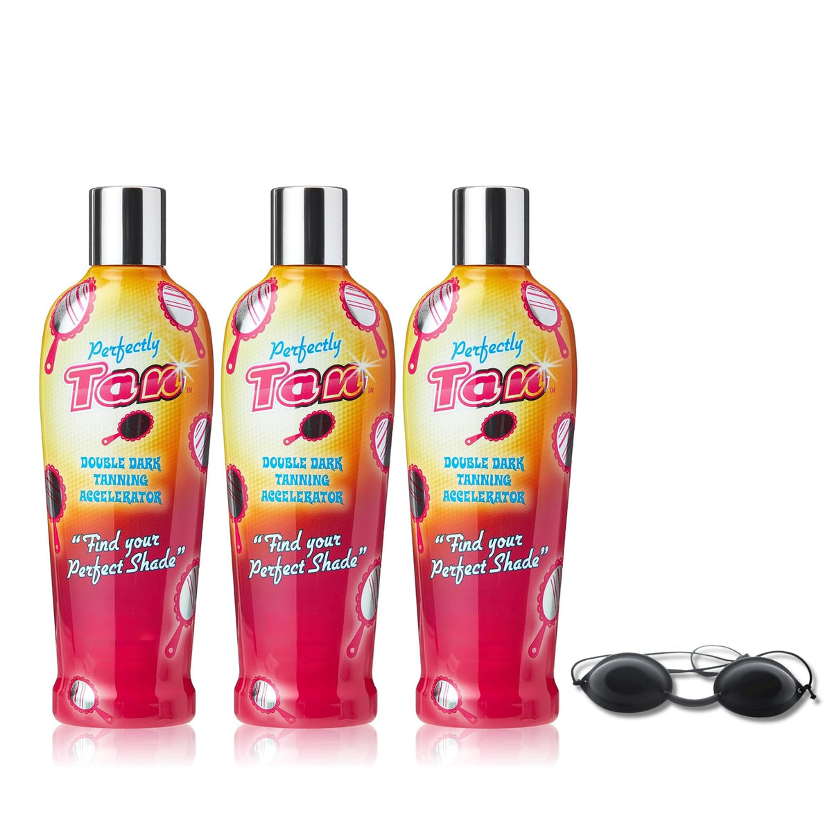 DCF Success Tan Tanning Perfectly Accelerator Lotion 3 Pack – 250ml Each, Ultra-Hydrating Indoor/Outdoor Formula with Aloe Vera, Sunflower & Monoi de Tahiti Oil, Includes Tanning Goggles