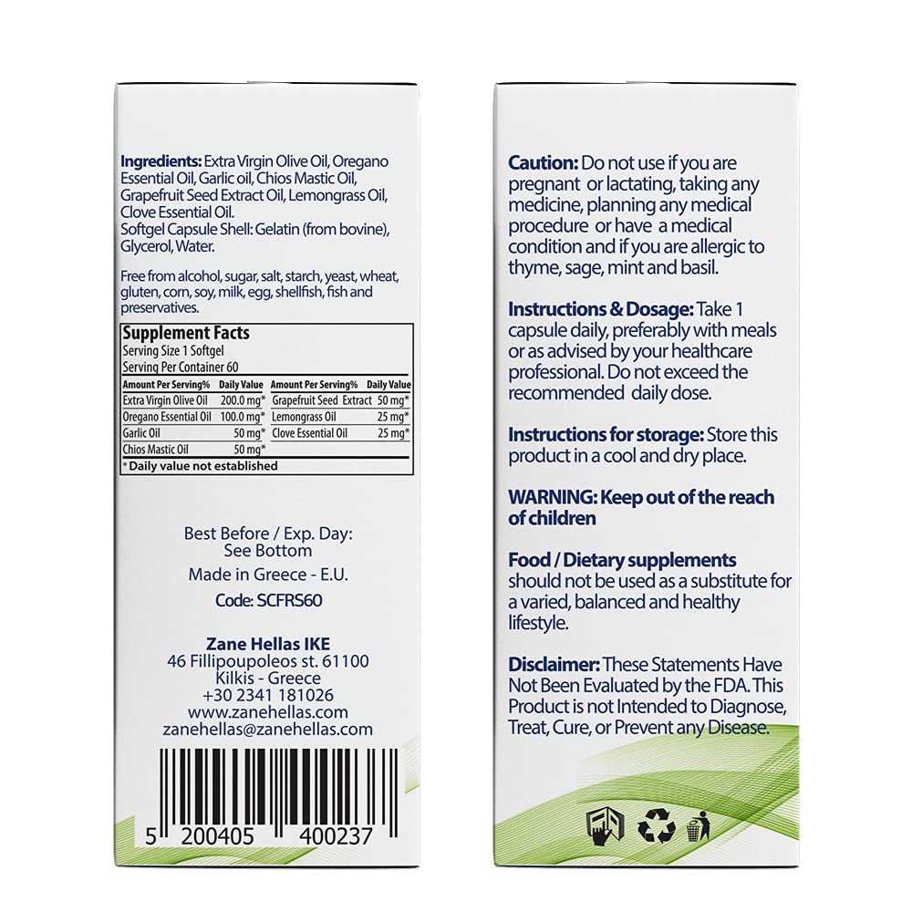 Zane HELLAS Probably the best oregano oil products in the world Zane Hellas Candidfree Softgels. Oregano Oil Power. Candida Support. Gut Health Support.Colon Health Support. Intestinal Flora Support.100% Herbal Solution.60 Softgels.