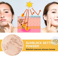 Cureluxe Mineral Powder Sunscreen Brush，SPF 50 Powder Sunscreen for Face，Over Makeup Sun Protection Brush，Lightweight Setting Powder for Face ，Non-Greasy Travel Size