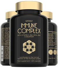 Immune System Booster - Immune Support & Recovery Supplement - Vitamin C, B12, Zinc, Iron, Selenium, Elderberry, Probiotics - Immune System Vitamins for Adults - 120 Capsules - Vegan Immunity Complex