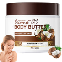 Silky Smooth Skin with 200g Coconut Body Butter - Moisturizer for Dry Skin - Nourishing Coconut Oil Cream for Hydrated Skin