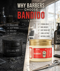 Bandido Hair Styling Aqua Wax No.7 Red 125 ml | Shine Look | Strong Hold | Hair Wax Men