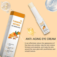 LaluluTek Turmeric Retinol Eye Stick - Under Eye Cream for Dark Circles and Puffy Eyes - Anti Wrinkle and Firming Formula - Reduces the Growth of Fine Lines - Anti Aging - Turmeric Eye Cream Stick