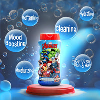 Avengers Kids 2-in-1 Bubble Bath & Shampoo - Gentle, Paraben-Free Bath & Hair Wash with Vitamin E & A, pH Balanced for Sensitive Skin - Lightly Scented, Safe for Children Aged 3+, 475ml