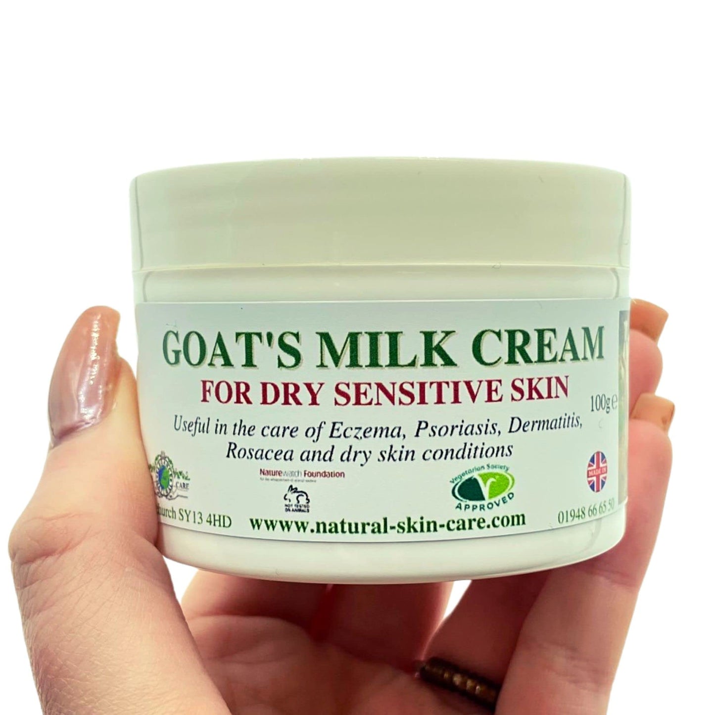 Elegance Natural Skin Care Goat's Milk Moisturising Cream 100g Psoriasis Eczema Dry Skin Dermatitis