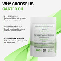 Bodygenix Castor Oil 500mg Softgel - Supports Immune System Skin Hair Health Joint Wellness Relief Natural Health Supplement - 30 Softgels, 1 Month Supply