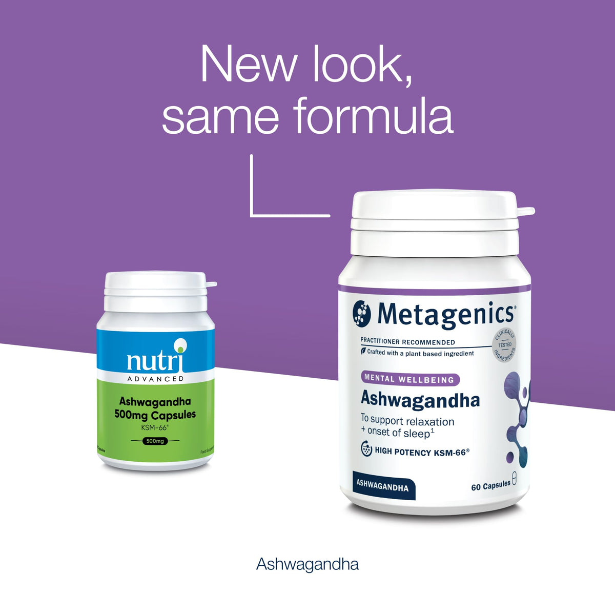Metagenics Ashwagandha 500mg - Supports Mental Clarity and Hormone Balance - High-Strength Supplement - 60 Capsules