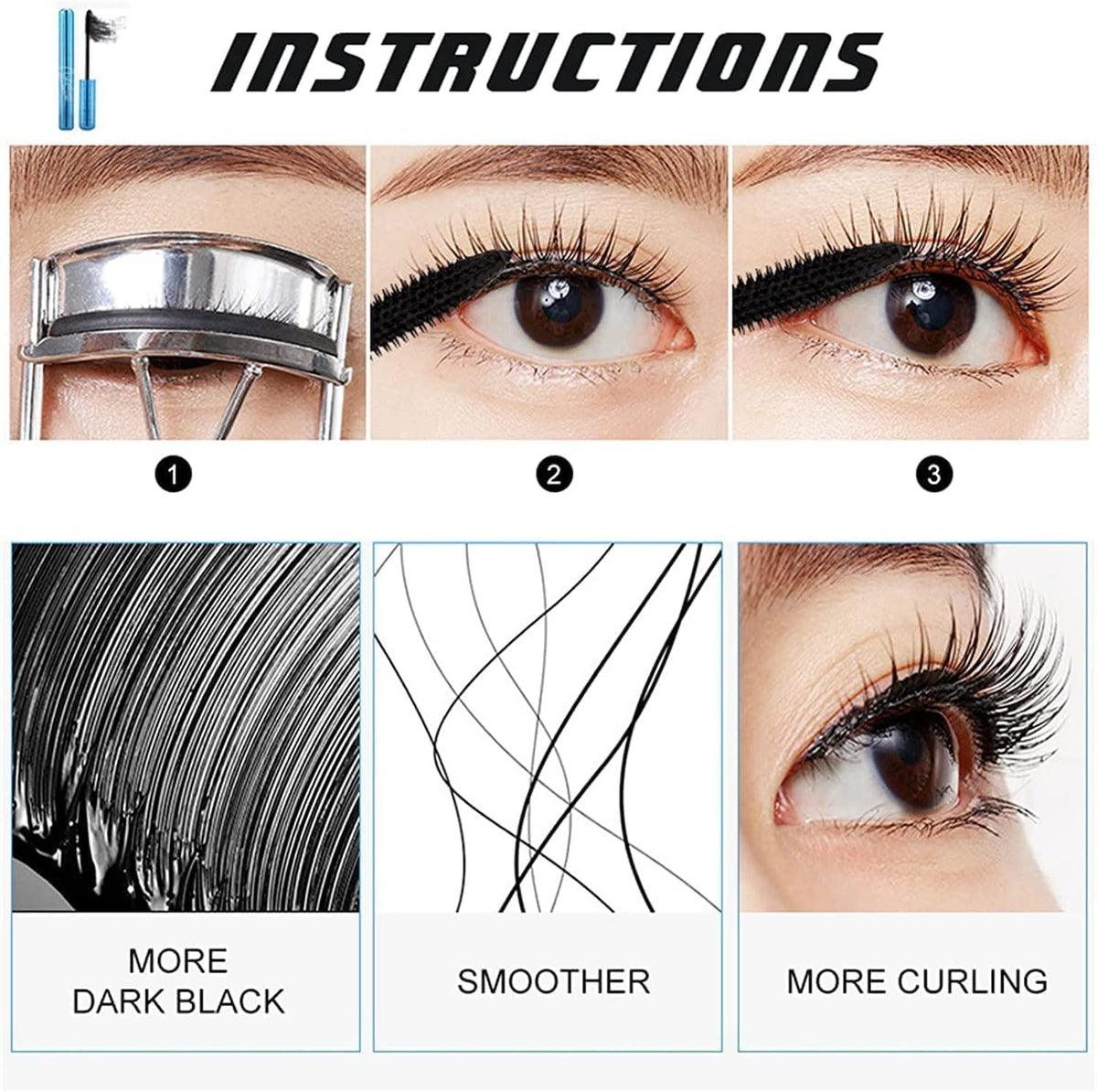 HUALEI-V 2pack Prime-Lash Mascara for Mature Ladies,Prime-lash Mascara for Seniors with Thinning Lashes Waterproof Mascara Black Volume and Length,Hypoallergenic Mascara for Sensitive Eyes for Mature Women.