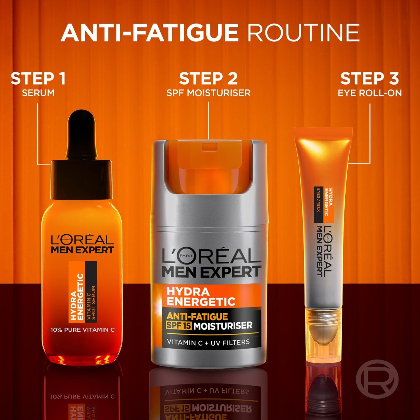 NEW L'Oréal Men Expert Hydra Energetic 10% Pure Vitamin C Shot Serum 30ml, for Brighter, Smoother and Refreshed Skin, 30ml