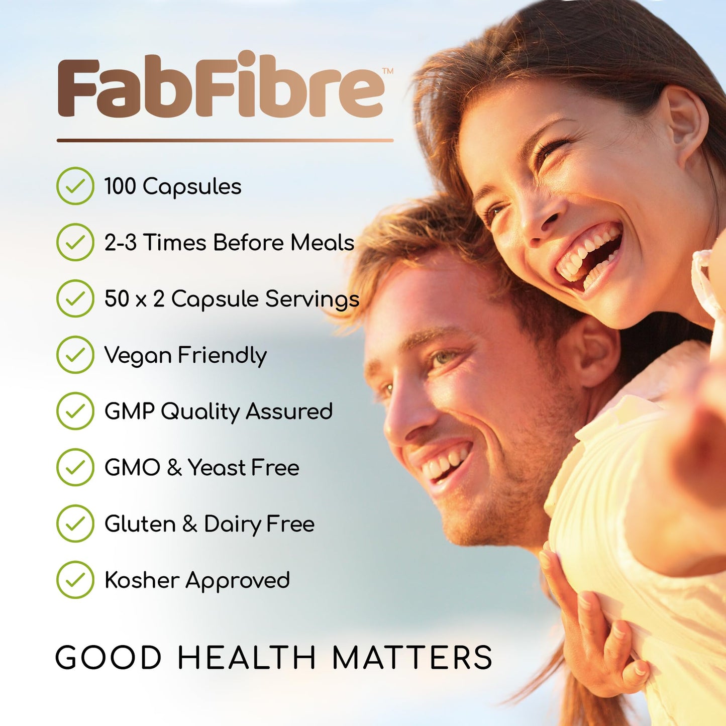 Kula Nutrition FabFibre - Psyllium Husk Complex - Dietary Fibre Supplement - 11 High Fiber Insoluble and Soluble Foods - Rhubarb, Broccoli, Flaxseed, Apple Pectin - Normal Bowel Function Support - 100 Vegan Capsules