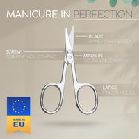 marQus Solingen Manicure Set for Women and Men - 4-Piece Nail Kit, comprising sharp scissors, tweezers, nailclippers, and sapphire nailfile - Ideal for travelling, blue