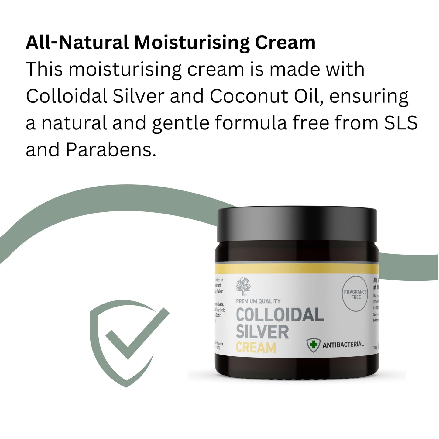 Nature's Greatest Secret Nature’s Greatest Secret Colloidal Silver Antibacterial Cream 100g | 81% True Colloids | Natural | EU Cosmetic Compliant | UK Made