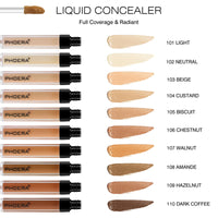 Hilareco PHOERA Foundation,PHOERA Liquid Concealer, Natural Coverage Lightweight Conceals,PHOERA Foundation Makeup for Women (103 Warm peach+103#BEIGE)