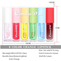 Mrettick Hydrating Lip Glow Oil 6 Pack Moisturizing Lip Balm Fruit-Flavored Lip Gloss Set Lip Care Kit