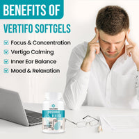 Lumarejebo Liposomal Vertigo Softgel 1600mg, Inner Ear Balance Supplement with Ginger & Ginkgo Extract, Relieve Motion Sickness & Dizziness, 60 Softgels