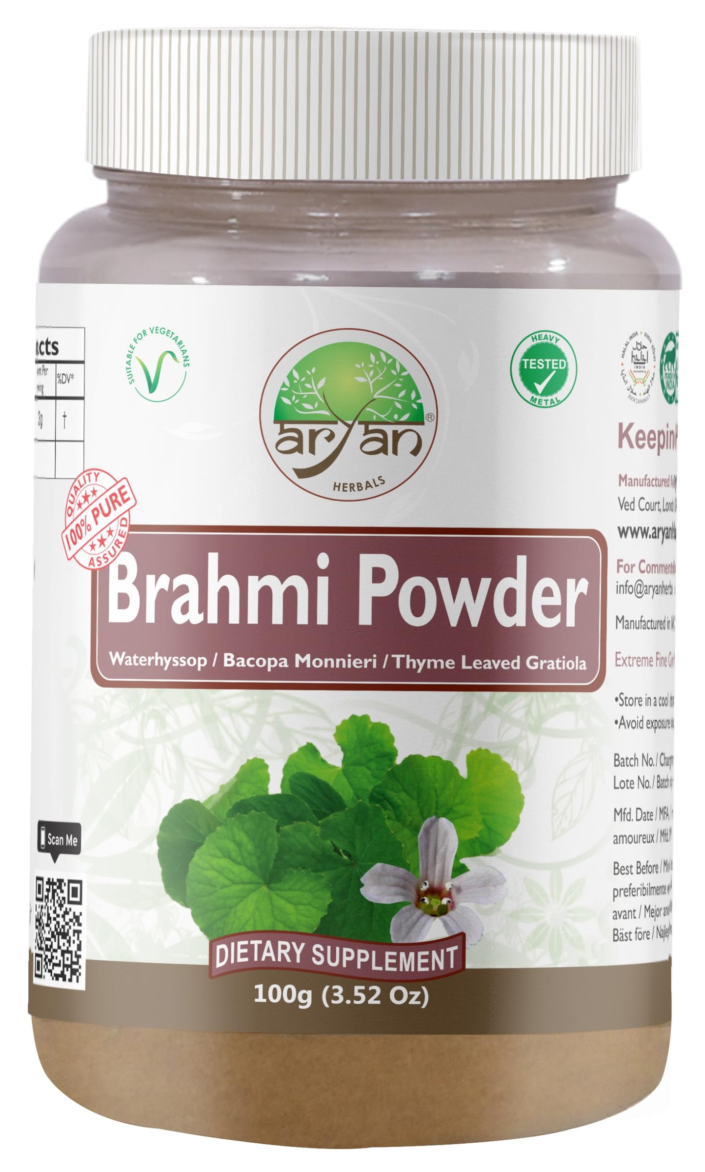 ARYAN HERBALS Brahmi (Bacopa Monnieri) Powder 100gm
