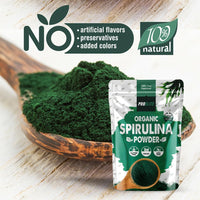 Organic Spirulina Powder 250g Natural Immune Booster | Premium Superfood Super Greens Spirulina Powder | Rich in Essential Vitamins & Minerals Vegans & Vegetarians by PROELITE