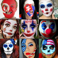 Body Paint Halloween Face Paint 200g, Afflano Clown Makeup Red White and Blue Face Paint Kit, Red Face Painting for Adult Corpse Bride Joker SFX Skeleton Halloween Makeup Football Sport