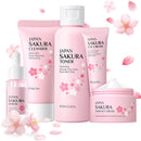 Shengqialun Skin Care Sets & Kits, Cherry Blossom Skin Care for Teenage Girls, Skincare Gift Set with Cleanser, Toner, Serum, Essence Cream,Eye Cream, Skin Essentials Travel Kit All Skin Types