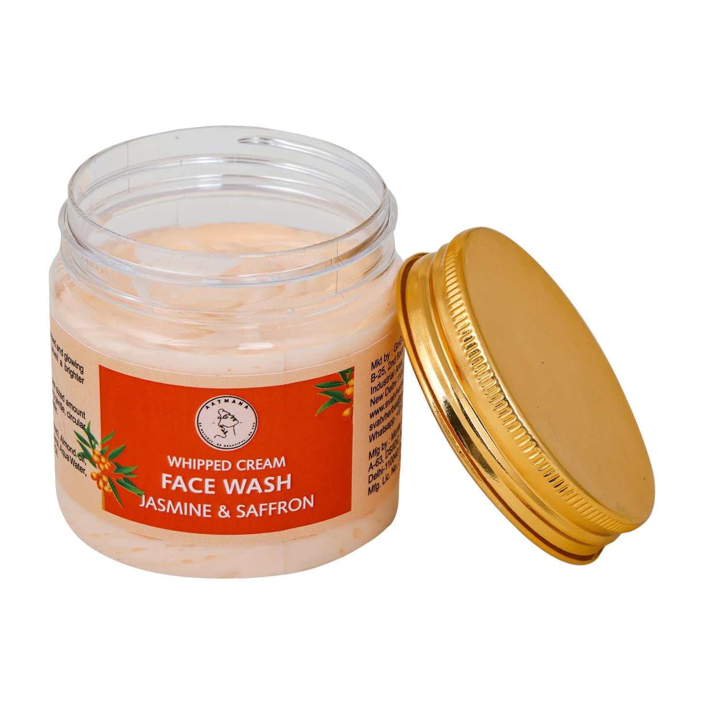 AATMANA Face Wash Jasmine & Saffron | Hydrating Face Wash for Sensitive Skin, Removes Makeup & Gently Cleanses Without Over Drying -100 Grams