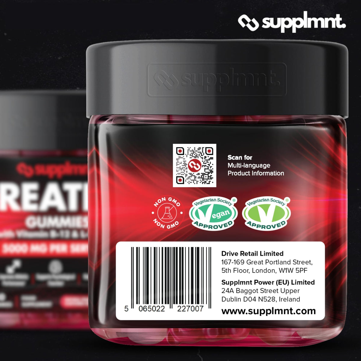 supplmnt. Supplmnt. Creatine 120 Gummies Max 5000mg for Men & Women Creatine Monohydrate Plus B12 and L-Taurine Chewable Gummies, 1 Month Supply (Single, Strawberry)