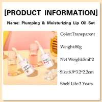 GEEWHILE Hydrating Lip Oil Set, Long-lasting Clear Lip Gloss Set For Teenage Girls, Fruit Flavoured Lip Oil Plumping & Moisturizing, Lip Glow Balm Liquid Lipstick for Women Lip Care (2PCS)