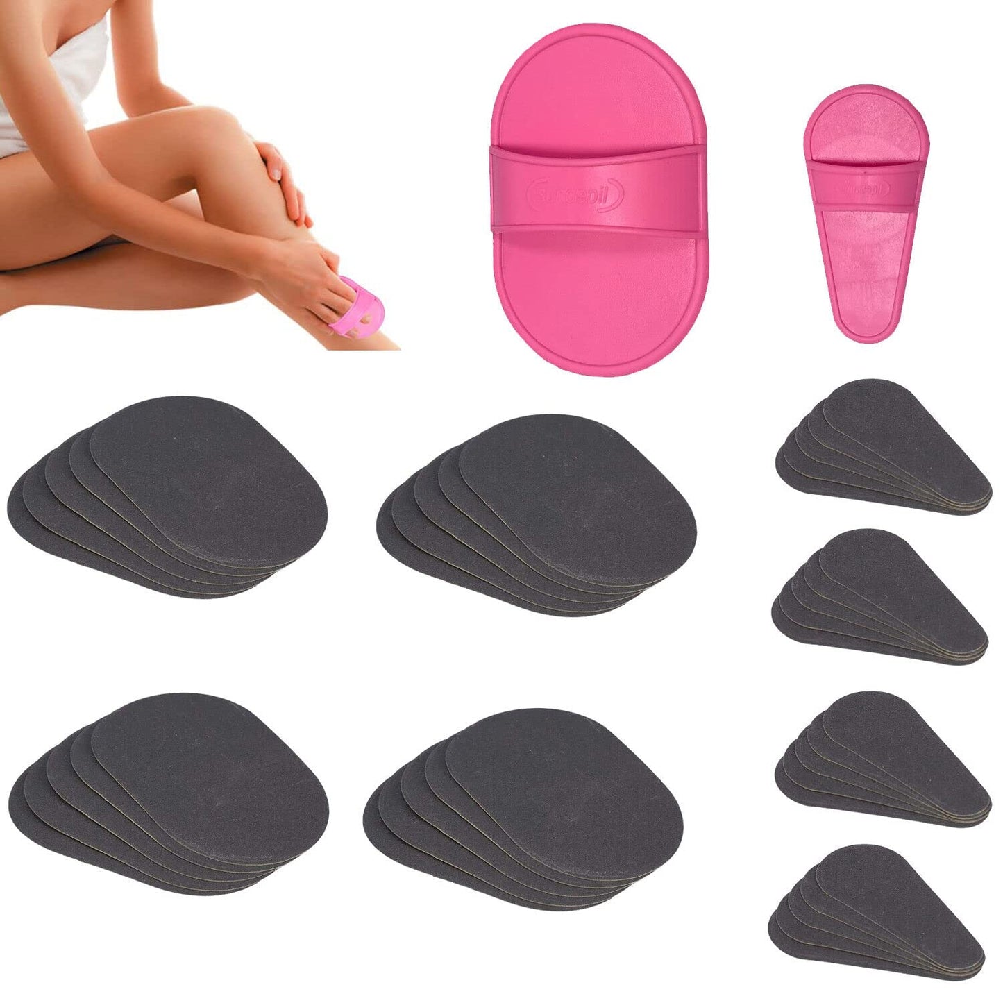 Gadgetking 40x Exfoliating Hair Removal Pad Set Smooth Away Legs Skin Pads Arm Face Remover Device Eraser Tool Magic Exfoliation Body Silky Exfoliator