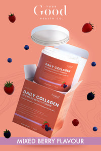 Your Good Health Co. – Your Beauty Premium Collagen Powder, Mixed Berry | 150g | 4,000mg Bovine Peptides | Vitamin C, Biotin – Supports Hair, Skin and Nails | 30 Day Supply