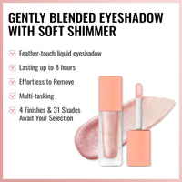 Oulac Liquid Glitter Eyeshadow - Metallic Baby Pink Eyeshadow & Eyeliner, Blendable Sparkly Eye Make-up, Crease Resistant, Non-Greasy, Vegan, 6.8g, Pink Volt (15)