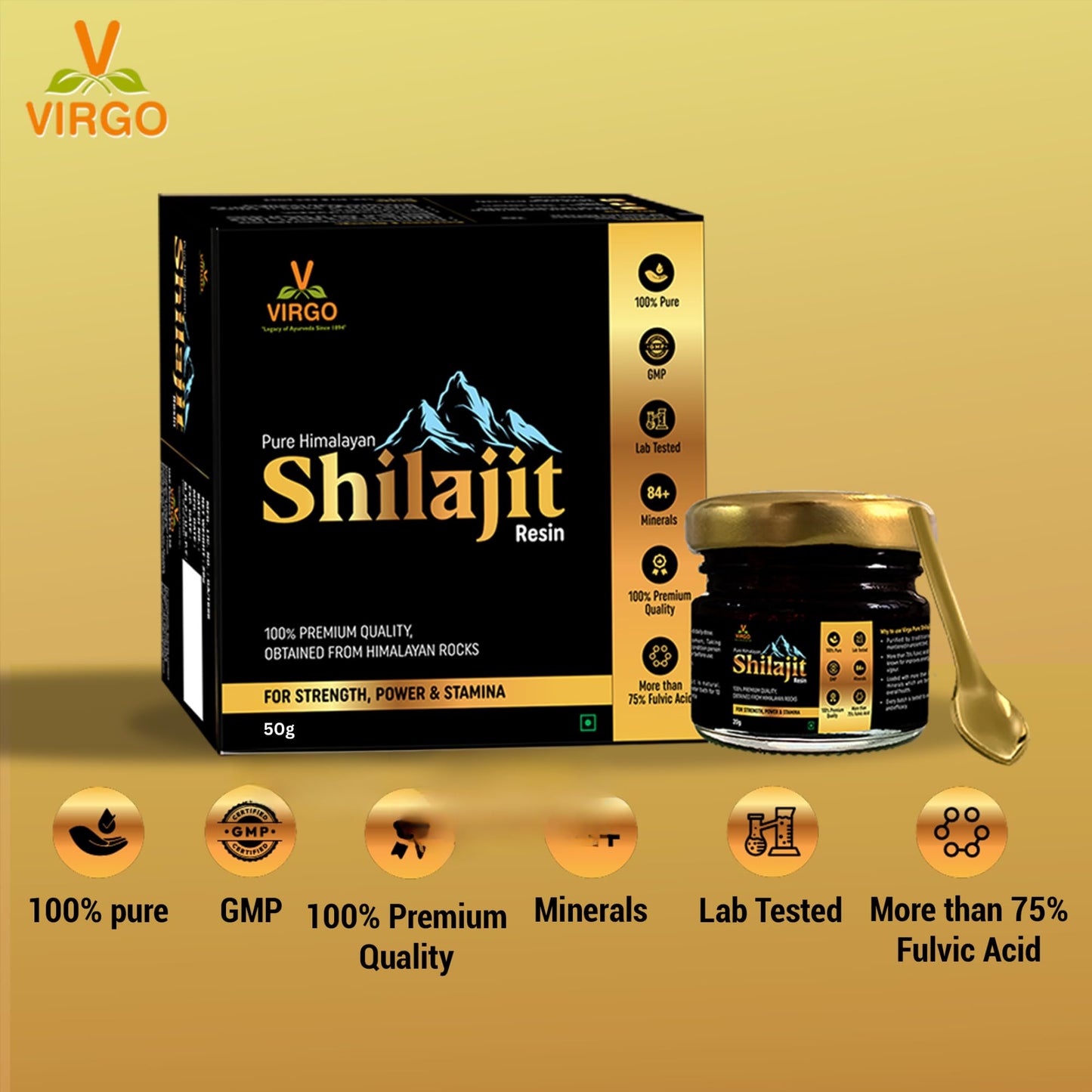 MAWANS Shilajit Resin, Original Himalayan Shilajit 50g - 100% Pure, Rich in Fulvic & Humic Acid, Minerals, Immune System & Vitality Booster, Vegan (Pack of 1)