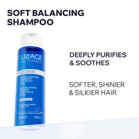 Uriage DS Hair Soft Shampoo with Edelweiss - Deeply Purifies & Soothes - Leaves Hair Soft & Shiny - Fresh & Floral Scent - Everyday wash - Suitable for Sensitive & Irritated Scalps - Soap-free - 200ml