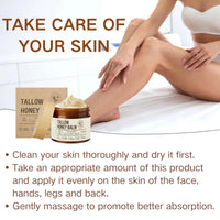 Cureluxe Body Moisturiser & Face Cream with Natural Beef Tallow,Beef Tallow Honey Blam for Face & Body Care,Smooth Skin,Deep Hydration & Nourishment,Day Cream for All Skin Types,57g