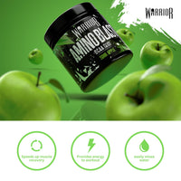 Warrior Amino Blast BCAA Powder 270g – Fruit Salad Flavour, BCAA Supplement for Muscle Recovery, Energy, Endurance, Hydration, Pre & Post Workout Nutrition - Sour Apple