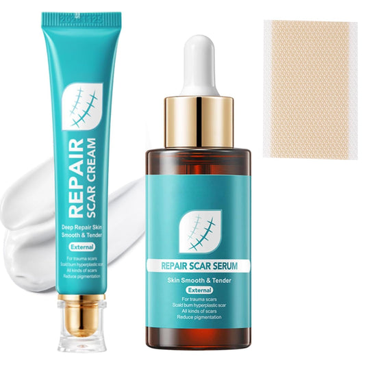 Guegine Repair Scar Cream for Skin Tags Contains Serum, Scar Cream and Patches,Can be Used All Over the Body, for After Surgery Healing, Burns, Stretch Marks, Etc