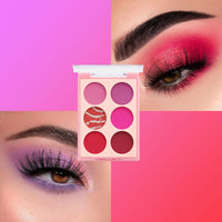 LYNTYAOU Pink Eyeshadow Palette, Pink Make-Up Palettes Shimmer Eye Shadow, Highly Pigmented Longlasting Matte Shimmering Make up Set, 6 Colour Waterproof Eye Shadow Palette
