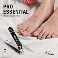 FVION Large Straight Blade Nail Clippers for Thick Toenails - Professional Stainless Steel Fingernail Clippers - Powerful Thick Nail Cutter for for Senior, Men and Women