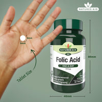 Natures Aid Folic Acid 400mcg – Supports Prenatal Health, Red Blood Cell Formation, DNA Synthesis – Vegan, Non-GMO, Gluten-Free – High Potency Natural Supplement – 90 Tablets