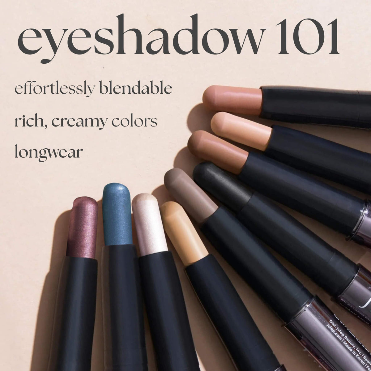 Julep Eyeshadow 101 Crème-to-Powder Eyeshadow Stick (Sapphire Shimmer) Long-Lasting, Waterproof Eye Shadow - Blendable, Crease-Proof with Built-In Smudger