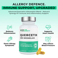 LOVE LIFE SUPPLEMENTS Quercetin & Bromelain Supplement | 60 Capsules -30 Servings | Powerful Antioxidant | 1000mg Quercetin (from Sophora japonica) and 500 GDU Bromelain (from Pineapple) per Serving | Love Life Supplements
