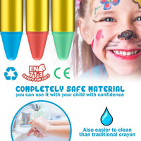 URAQT Face Paint Crayons, 28 Colors Face Body Crayons, Non-toxic Safety Body Painting Kit for Kids Easter Halloween Makeup, Christmas Party or Cosplay