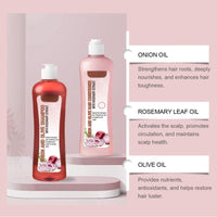 Bploar Onion And Olive Shampoo Conditioner Set, Onion Rosemary Shampoo Set for Hair Growth & Volume, Hair Care Shampoo & Conditioner Set - 120 ml Duo Against Hair Loss for Stronger, Thicker, Longer Hair